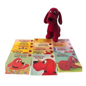Clifford the Big Red Dog Lot 13 Children's Books Norman Bridwell Paperback Plush